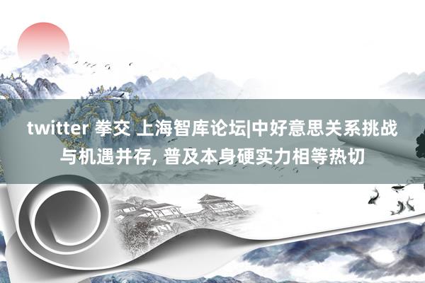 twitter 拳交 上海智库论坛|中好意思关系挑战与机遇并存， 普及本身硬实力相等热切